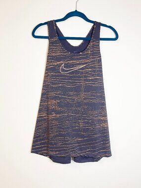Nike Dri Fit Tank Top XL Purple Grey Rose Gold Racerback Workout Gym Athletic